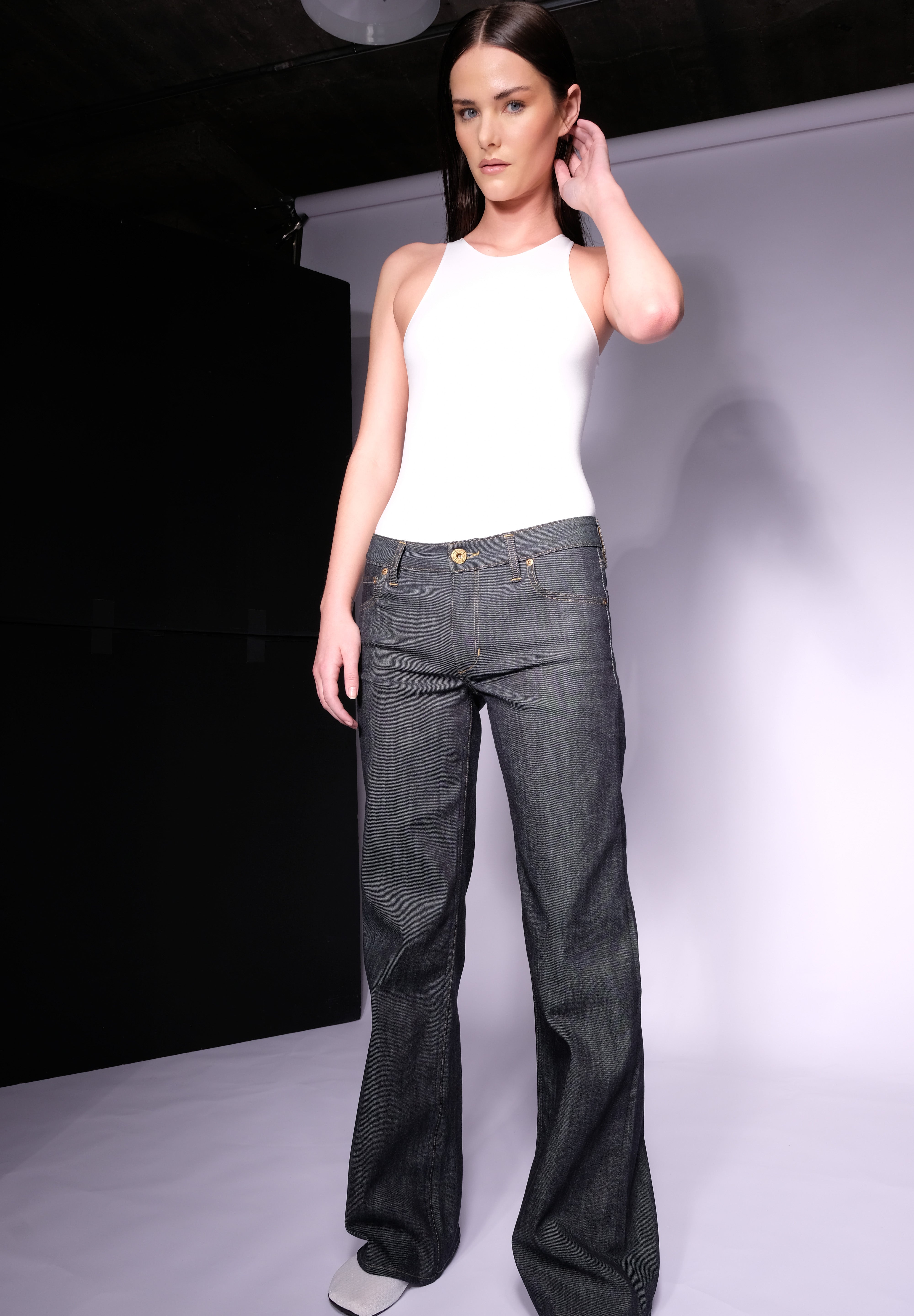 Raw Wide Leg Jeans